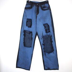 Basketcase Gallery Mens 28 x 32 LAX Blown Out Baggy Destroyed Jeans K672